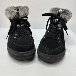 Stivaletti Skechers neri scamosciati pelliccia sintetica misura 8,5, comodi, moda, preppy - Foto 1 di 10