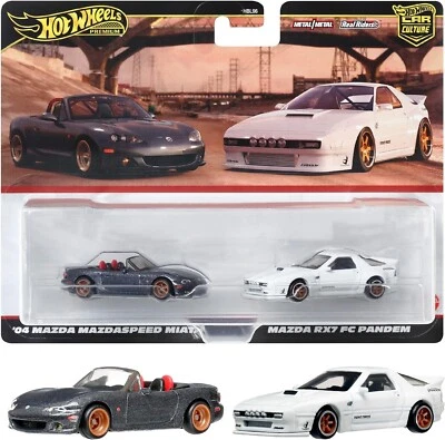 Hot Wheels HRR75 Premium 2-Pack Mazda RX7 FC Pandem/'04 Mazda Mazdasspeed Miata - Image 1 of 4