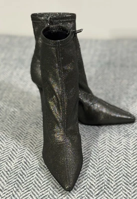 Botas Calcetín Marc Fisher Peltre Kellen Metálicas Talla 6.5 Zapato Brillante Orig $179 Foto 1 de 4