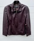 Oscar Piel Maroon Leather Jacket Size