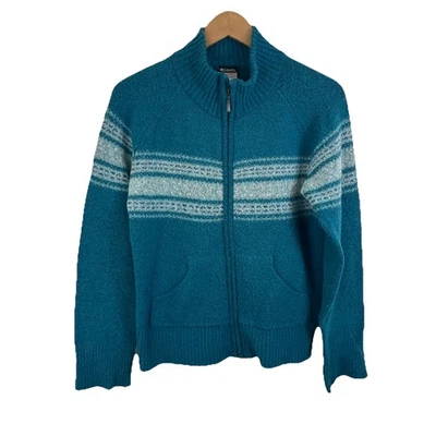 Cárdigan vintage Y2K Columbia XCO para mujer S mezcla de lana Fair Isle cremallera Gorpcore Foto 1 de 4