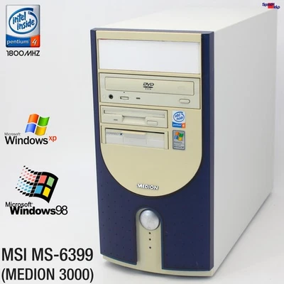 MSI MS-6399 Medion 3000 Computadora PC Paralelo Windows 98 Geforce 3 Ti 200 - Imagen 1 de 4