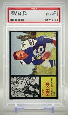 Dick Bielski 1962 Topps #43 National Pro Dallas Cowboys- PSA 7 EX-NM - Image 1 of 2