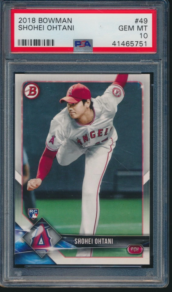 PSA 10 SHOHEI OHTANI/OTANI 2018 BOWMAN #49 LA ANGELS Rookie Card RC GEM MINT QTY - Image 1 of 1