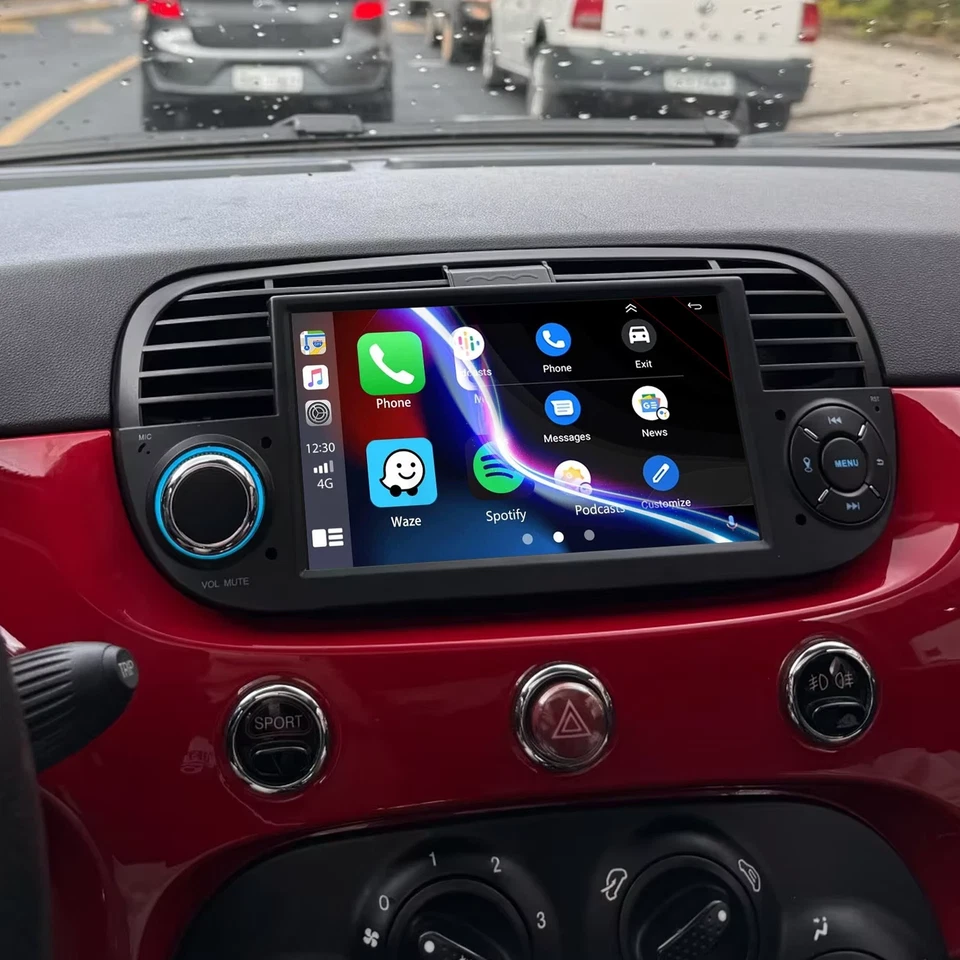 7" Car Radio Stereo Fit Appple Carplay FM For Fiat 500 2007-2015 +CAM Android 14 - Image 1 of 4