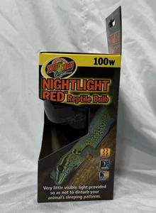 Zoo Med Laboratories Nightlight - Red Reptile Bulb - 100W - Heating - Red Glass - Picture 1 of 6
