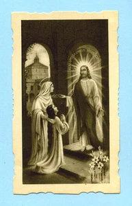 antico santino HOLY CARD Gesù RICORDO della PRIMA COMUNIONE SANTINI - Picture 1 of 1