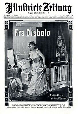 Betten Steiner - Fra Diabolo XL Reklame 1910 Frankenberg Oper Nachthemd Diavolo • 44.52€