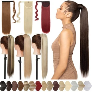 Extensiones de cabello largo recto con clip de cola de caballo para mujer - Imagen 1 de 37