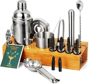 CHASSTOO Cocktail Set 28 Pieces Shaker Set,Stand,Mixology Bartender - Picture 1 of 22
