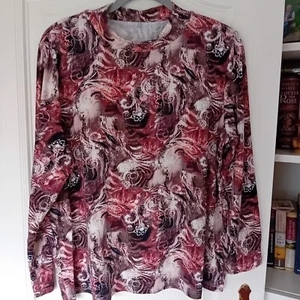 Shirt Langarm Gr. 46 halsferner Stehkragen, neuwertig, Bw 59 cm - Bild 1 von 6