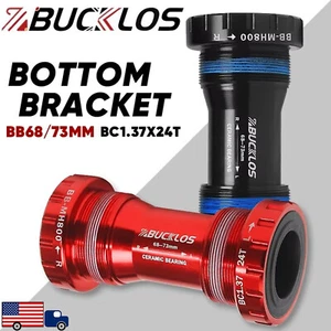 US Ceramic Bearing Bottom Bracket BB68/73mm MTB Road Bike Threaded Hollowtech II - Picture 1 of 12