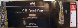 7' Color Switch Plus Pencil Pine Christmas Tree Color Changing LED Lights - NIB! - Picture 1 of 5