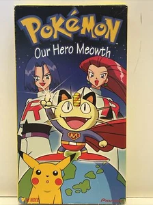 POKEMON OUR HERO MEOWTH ANIME VHS TAPE IN ORIGINAL BOX 1998 NINTENDO VIZ VIDEO - Picture 1 of 6