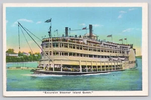 Cincinnati OH Excursion Steamer Island Queen Ohio  Unposted Postcard - Picture 1 of 2