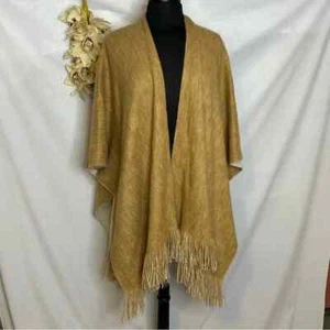 Vince Camuto Women's Golden Mustard Yellow Fringe Shawl NWT Boho Multi Season - Picture 1 of 3