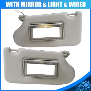 Gray Pair Front Left+Right Side Sun Visor W/ Light For Nissan Altima 2013-2018 - Picture 1 of 16
