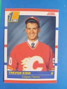 1990 SCORE HOCKEY TREVOR KIDD #438 RC ROOKIE CARD CALGARY FLAMES
