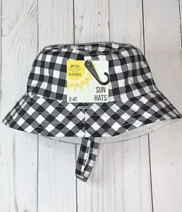 Goldbug Baby Toddler Girl Gingham Print Reversible Bucket Sun Hat Size 2T-4T - Picture 1 of 4