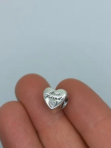 Authentic Pandora Best Friends Heart 791727CZ Charm Zirconia Retired 925 Silver - Foto 1 di 15