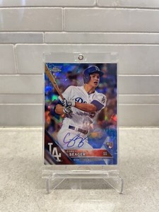 2016 Topps Chrome COREY SEAGER Auto Rookie RC Sapphire Rangers Dodgers