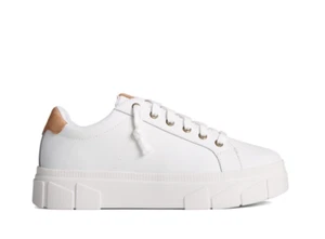 Nuevo Sperry Winslow Zapatilla Deportiva de Cuero Plataforma Parte Superior Baja Sin Corbata Blanco Talla 7.5 - Imagen 1 de 17