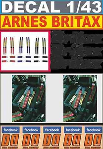 DECAL 1/43 ARNES BRITAX RED-BLUE-BLACK (3) (08) - Picture 1 of 1