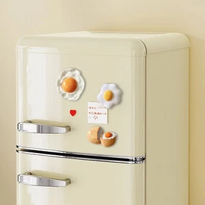 Cartoon Personality Creative Single Yellow Egg Milk Stereo Magnet Fridge Sticker - Picture 1 of 21