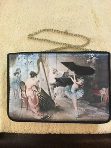 Vintage Black Satin Evening Purse With Versatile Chain Or As A Clutch Hong Kong  - Picture 1 of 10