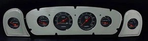 1961 1962 1963 1964 1965 1966 Ford Truck Deluxe 6 Gauge Dash Cluster Black - Picture 1 of 7