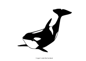 Sealife - Ocean Orca #2 - Outdoor Window Die Cut Decal Vinyl Sticker 6Yrs Film - Picture 1 of 9
