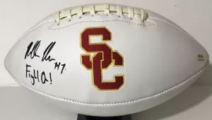 MILLER MOSS SIGNED AUTOGRAPHED LOGO FOOTBALL USC TROJANS PSA/DNA - Picture 1 of 2