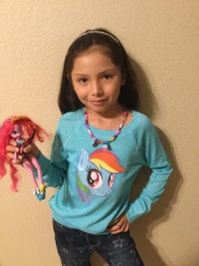 My Little Pony RAINBOW DASH Girls Fancy Sweatshirt Size XS, M - Picture 1 of 9