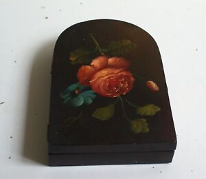 Vintage Floral Hand Painted Wooden Key Box Storage