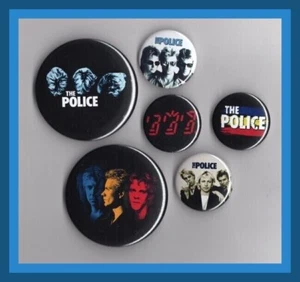 The Police / 6 Assorted Badges / Pins - Set 3 - Message in a Bottle - Picture 1 of 2