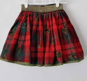 Keepsake Calico Holiday Cotton Fabric -Hollys on Plaid Elastic Waist Band Girls - Picture 1 of 8