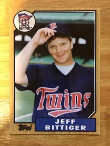 1987 Topps Jeff Bittiger Custom Card That Never Were Minnesota Twins WS Champs - Picture 1 of 2