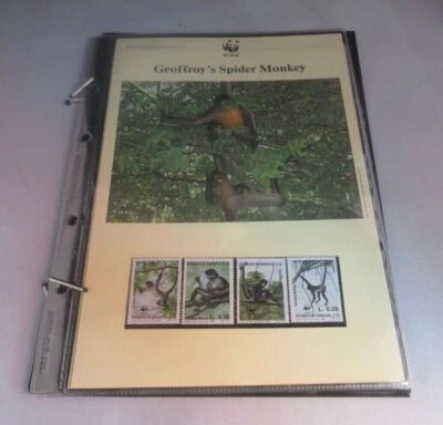 Hojas informativas de mono araña estampillas exclusivas de Honduras y FDC Foto 1 de 4