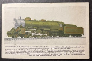 Locomotive No 5320 President Cleveland Illinois printed B&O Century of Progress - Picture 1 of 2