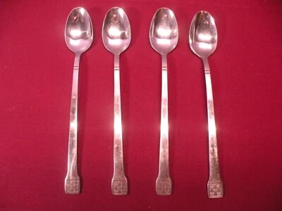 Set Of 4 Stainless Oxford Hall Basketville Iced Tea Spoons 7 5/8 in GA3 - Image 1 of 4