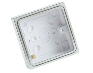 Chrom Single Back Box 1 Gang Aufputz Box für Schalter/Steckdose - Varilight - Bild 1 von 16