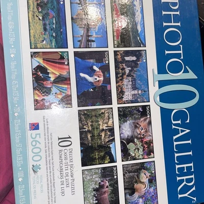 Sure-Lox Photo Gallery Box Set of 10 Deluxe Jigsaw Puzzles 5600 Pieces NEW - Image 1 of 2