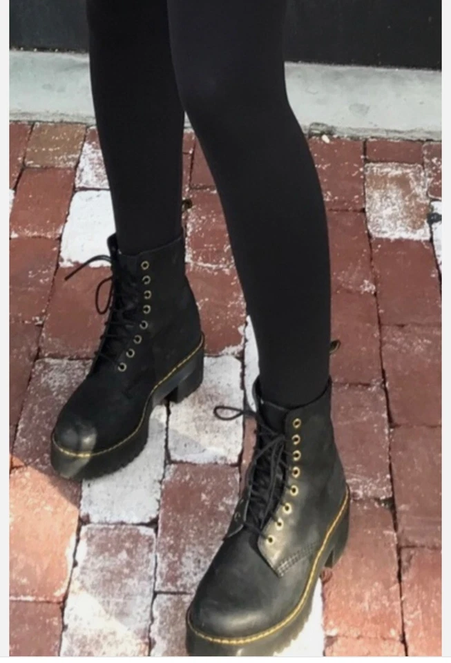 Dr. Martens Shriver Hi Black Leather Lace up Platform Ankle BOOTS Women’s Size 7