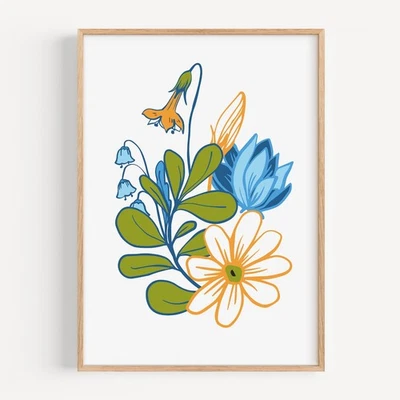 Flower Botanical Floral Art Decor Poster Print - FLA299 - Image 1 of 4