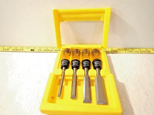 Vintage Stanlety Professional No.16-600A 4-teiliges Holzmeißel-Set Made in USA - Bild 1 von 4