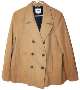 Old Navy Women's Jacket Pea Coat, Size XL, Wool Blend, Camel Brown/Tan NWOT - Picture 1 of 6