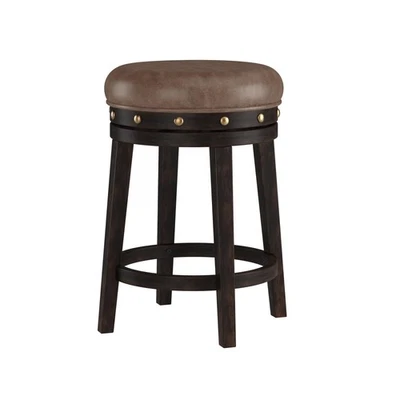 Hillsdale Benard Backless Swivel Counter Stool Height, Brown - Image 1 of 4