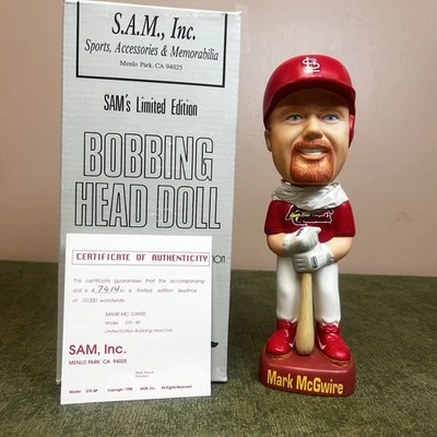 Кукла Mark McGwire St. Louis Cardinals 1998 Red Jersey SAM Bobbing Head No7914 - Изображение 1 из 4