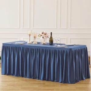 Navy Blue Polyester Table Clothes for 4 Foot Rectangle Tables, Wrinkle Free F... - Picture 1 of 7