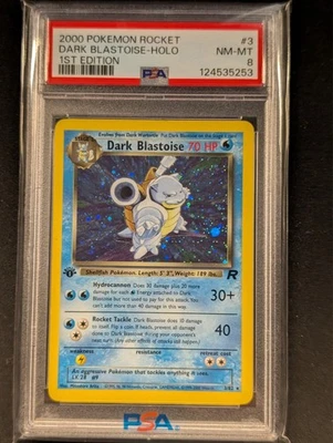 Team Rocket | 1st Edition Holo Dark Blastoise - PSA 8 NM-MINT Pokemon 2000 3/82 - Image 1 of 2